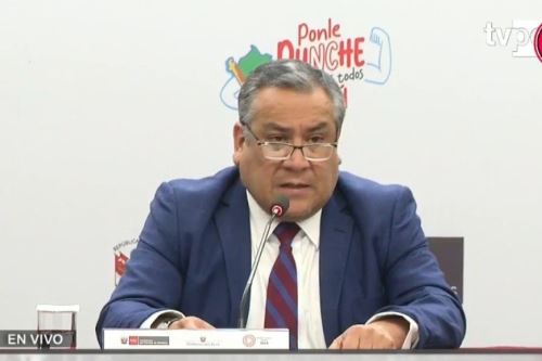 Conferencia de prensa del presidente del Consejo de Ministros, Gustavo Adrianzén. Captura TV