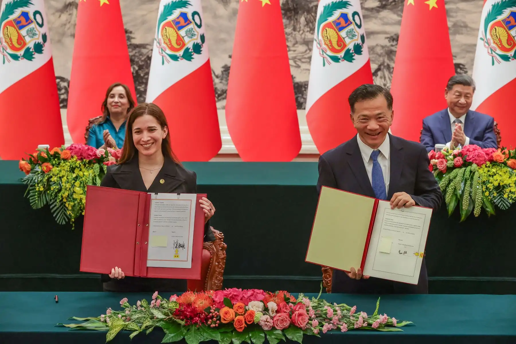Ceremonia de firma de convenios entre gobierno peruano y la República Popular China. Foto: ANDINA/Prensa Presidencia