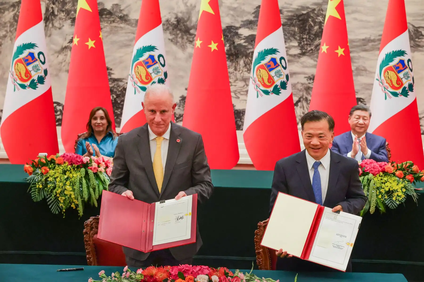Ceremonia de firma de convenios entre gobierno peruano y la República Popular China. Foto: ANDINA/Prensa Presidencia