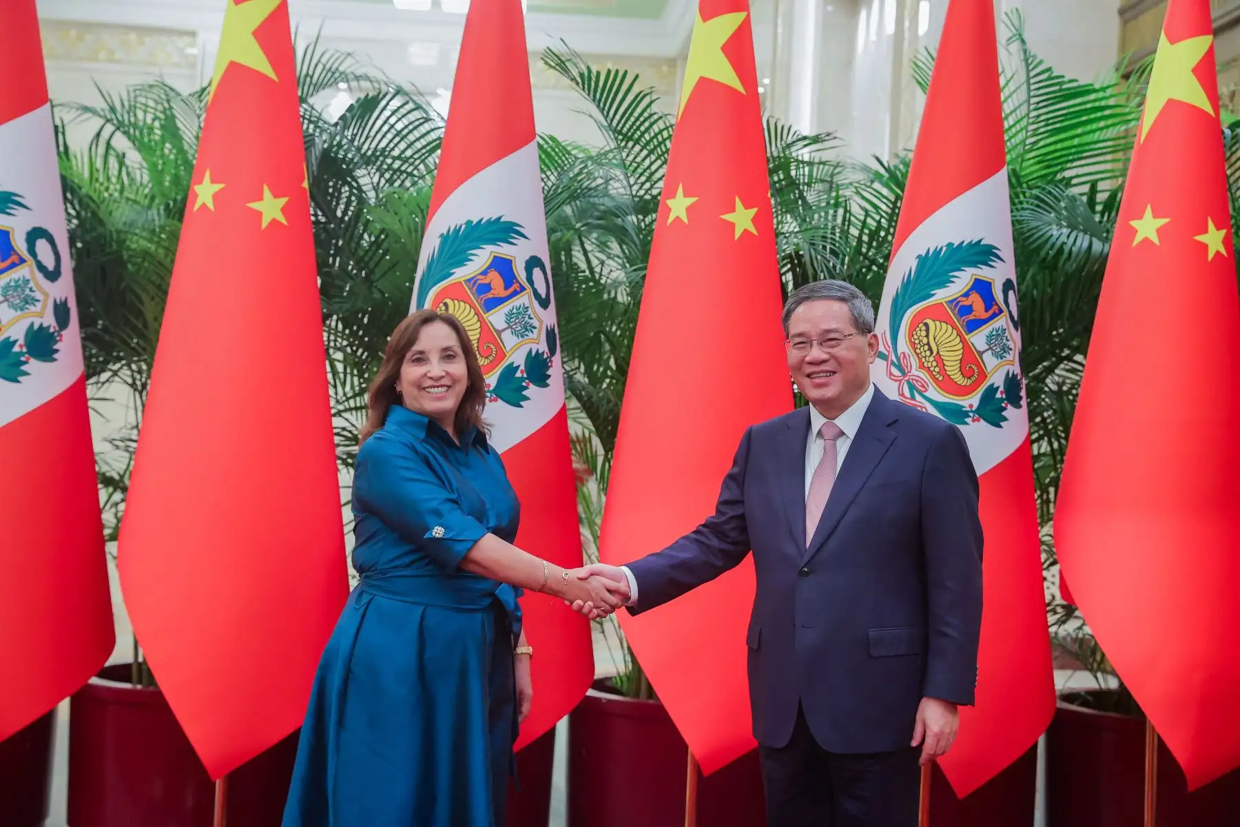 Reunion oficial con el primer ministro de la República Popular China Li Quiang. Foto: ANDINA/Prensa Presidencia