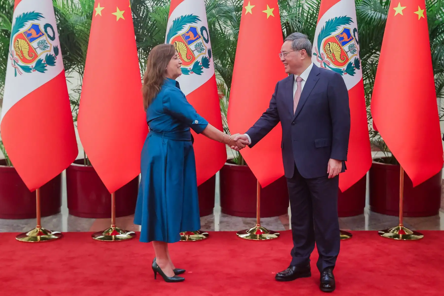 Reunion oficial con el primer ministro de la República Popular China Li Quiang. Foto: ANDINA/Prensa Presidencia