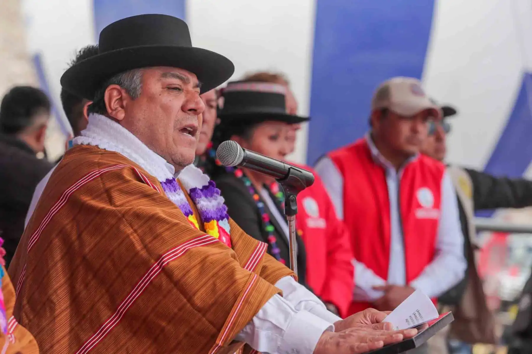 El presidente del Consejo de Ministros, Gustavo Adrianzén, participa en la inauguración del proyecto de construcción de la Represa Pallca. Foto: PCM
