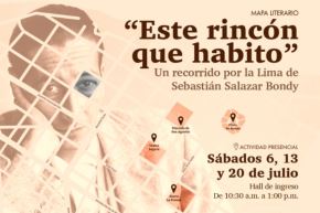 Pieza gráfica anunciando el recorrido en homenaje a Salazar Bondy. Imagen: Casa de la Literatura  Peruana/Difusión.