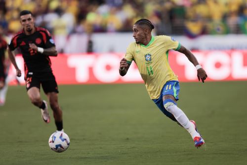 Raphinha es pieza clave en el once de Brasil en la Copa América. Foto: EFE