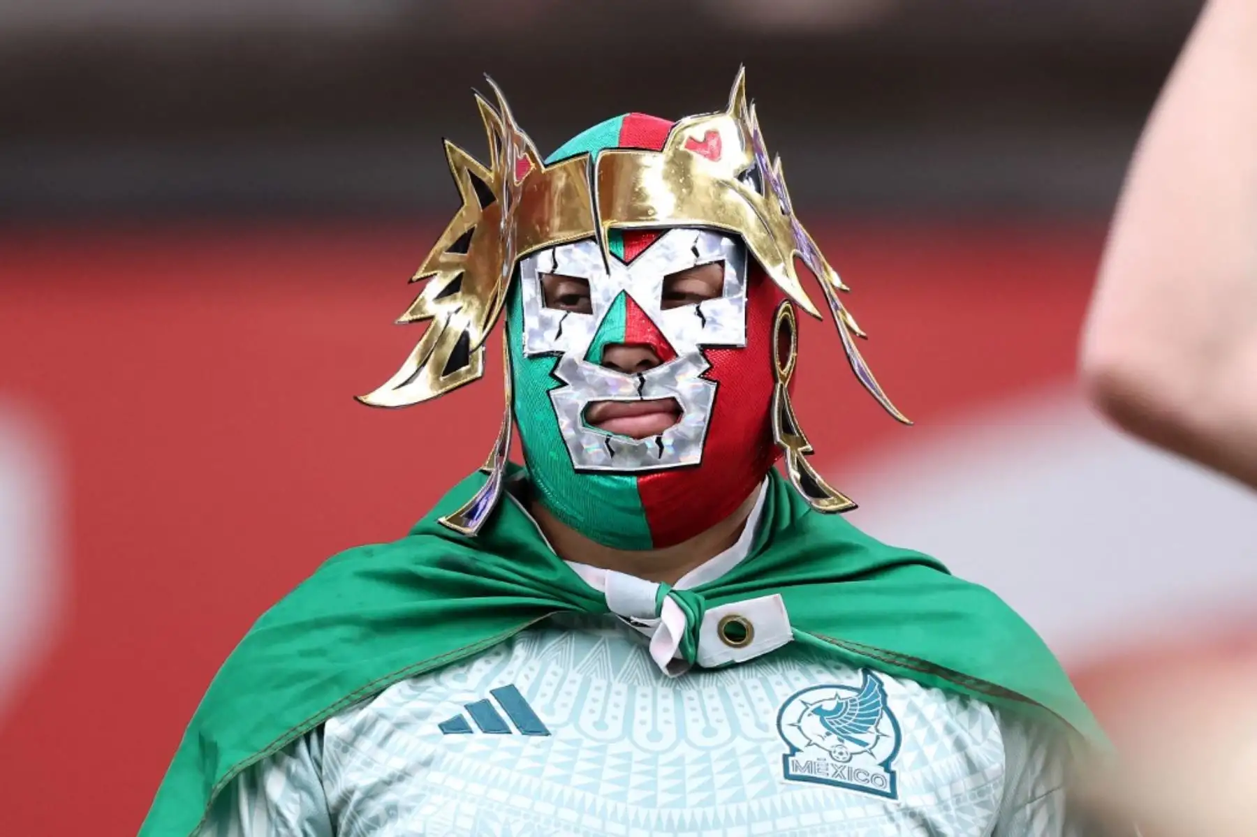 Un hincha mexicano asiste al partido de fútbol del grupo B de la Copa América Conmebol 2024 entre México y Ecuador en el State Farm Stadium en Glendale, Arizona, el 30 de junio de 2024. Foto: AFP
