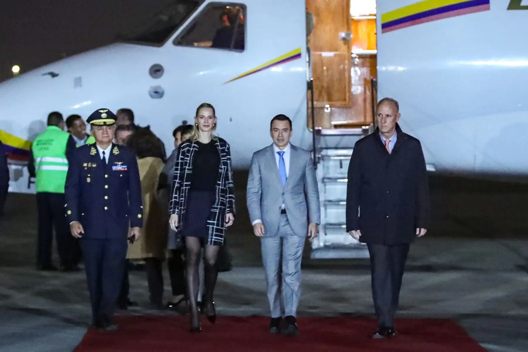 Llegada al Perú del presidente de Ecuador, Daniel Noboa, para participar de la visita oficial y el XV Gabinete Binacional. Foto: ANDINA/Prensa Presidencia