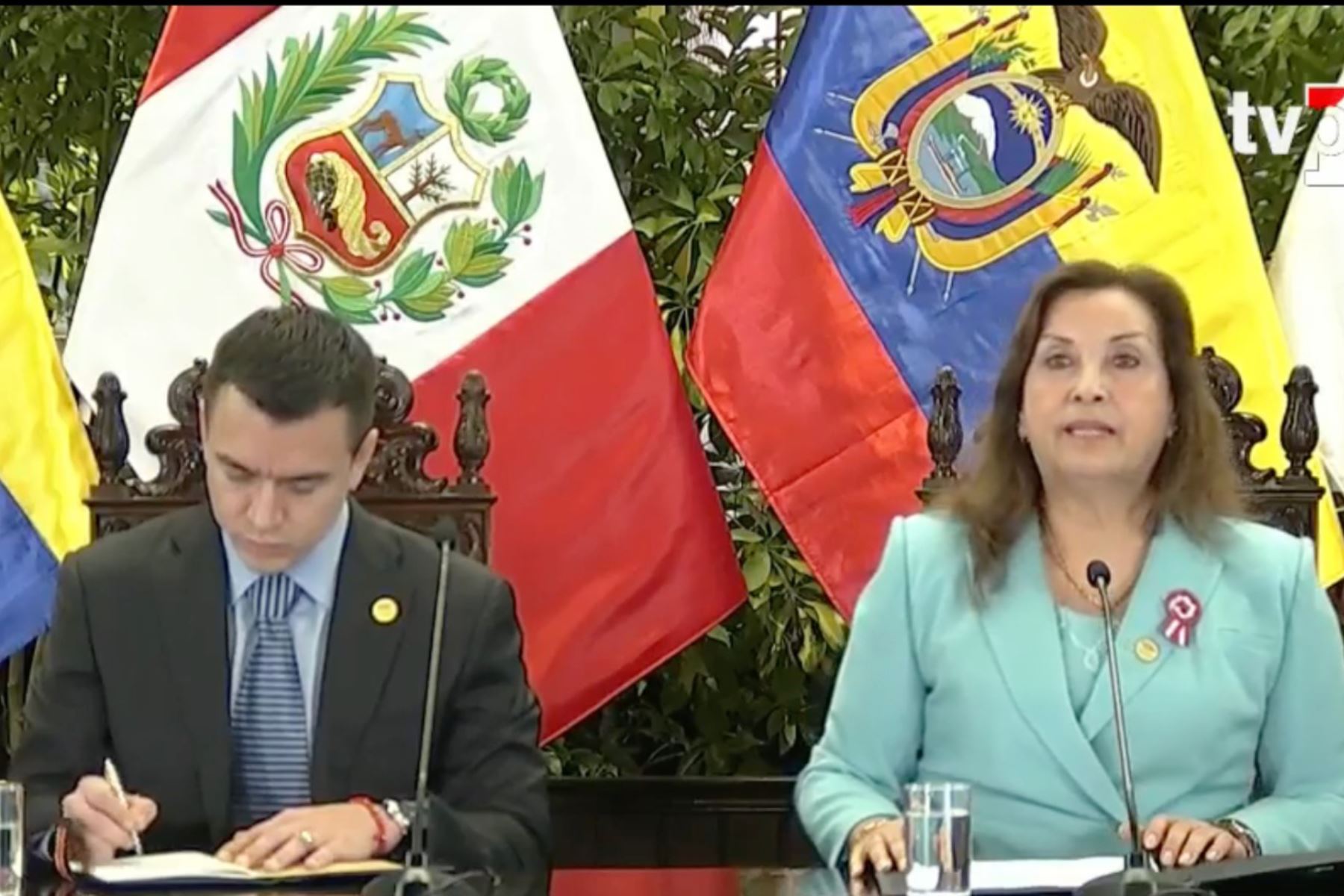 Se dio inicio al encuentro presidencial y al Gabinete Binacional Perú y Ecuador. Captura TV