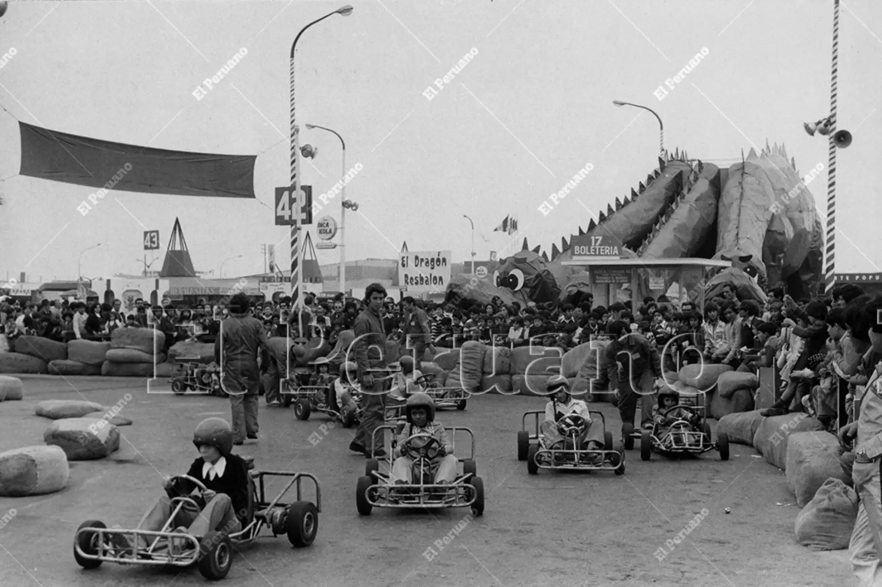 Lima - 28 julio 1978 / El circuito de karts una de las mayores atracciones para los niños en la Feria del Hogar. Foto: Archivo Histórico de El Peruano