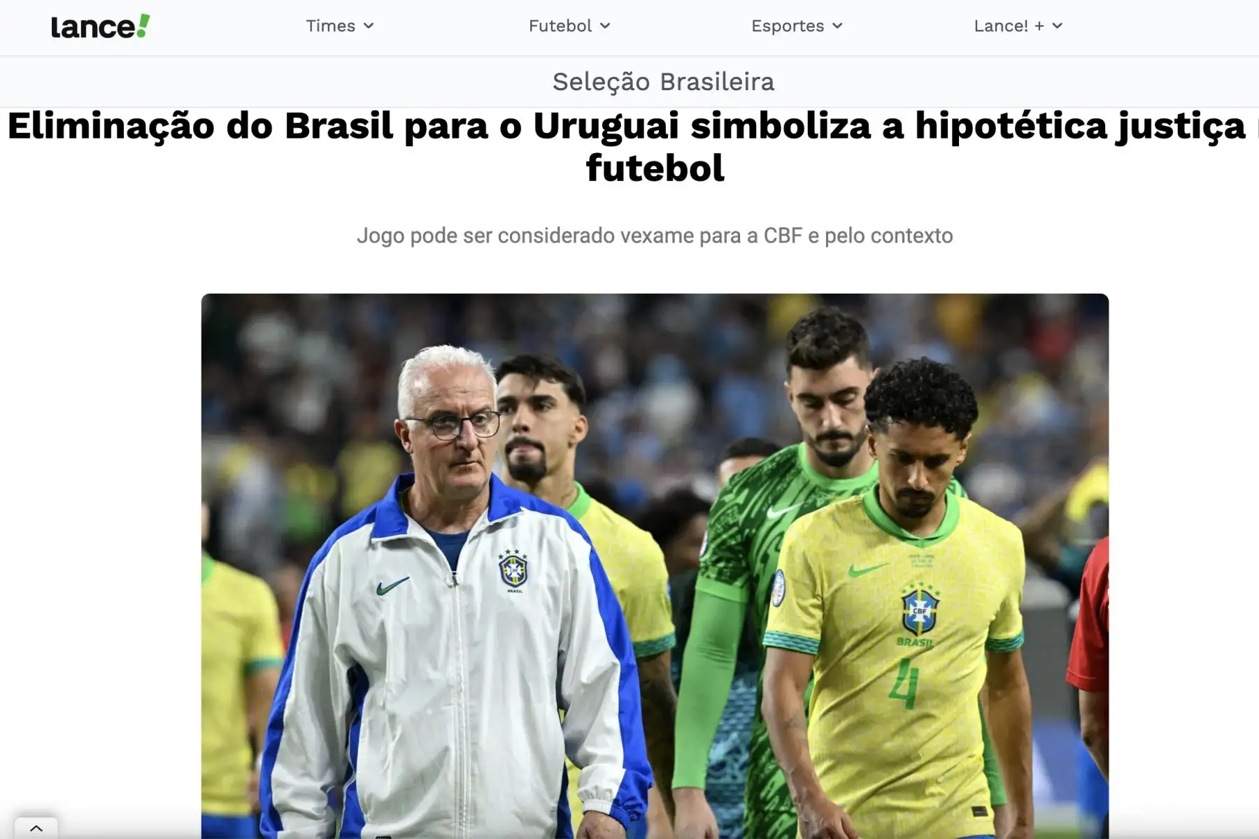 Medios de comunicación brasileños informan así sobre la derrota de Brasil ante Uruguay, que lo deja fuera de la Copa América. Foto: INTERNET/Medios