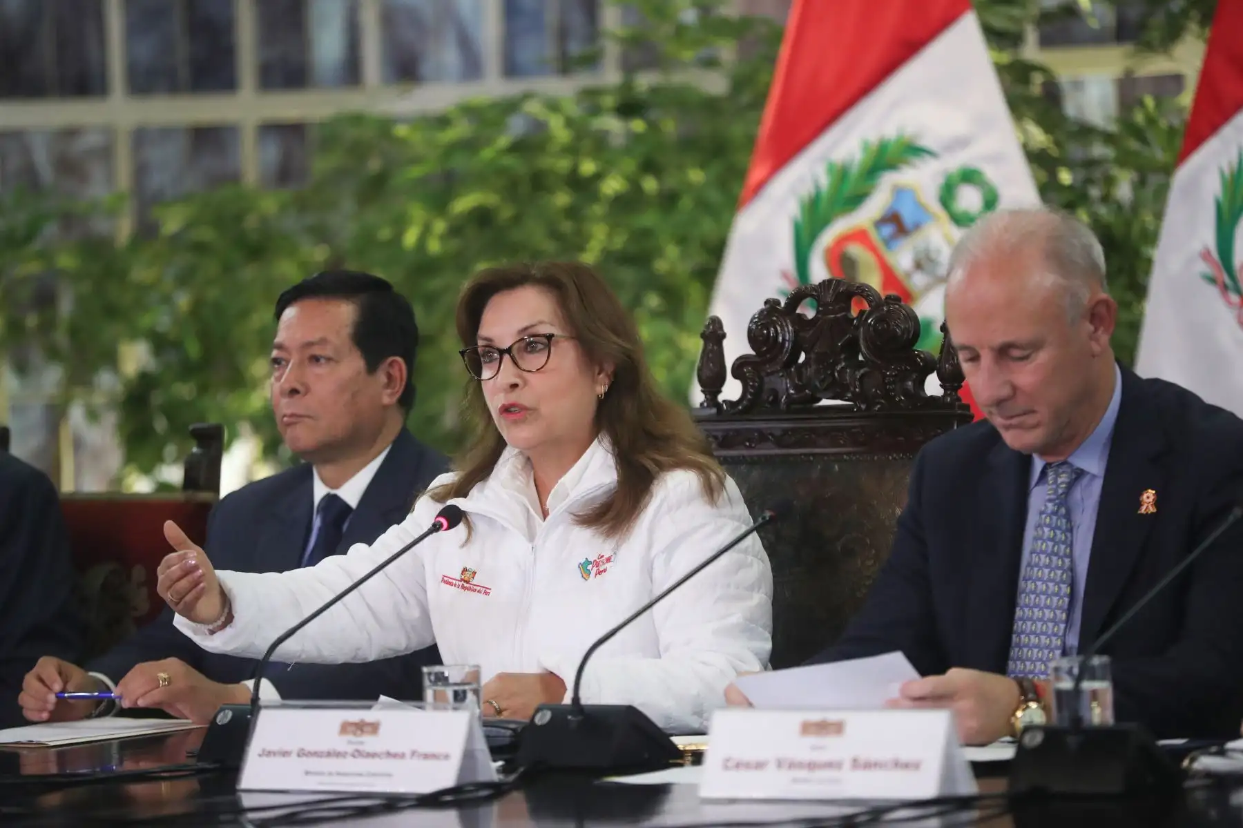 Presidenta Dina Ercilia Boluarte Zegarra brindó un balance de la Visita de Estado que lideró a la República Popular China. Foto. ANDINA/Prensa Presidencia