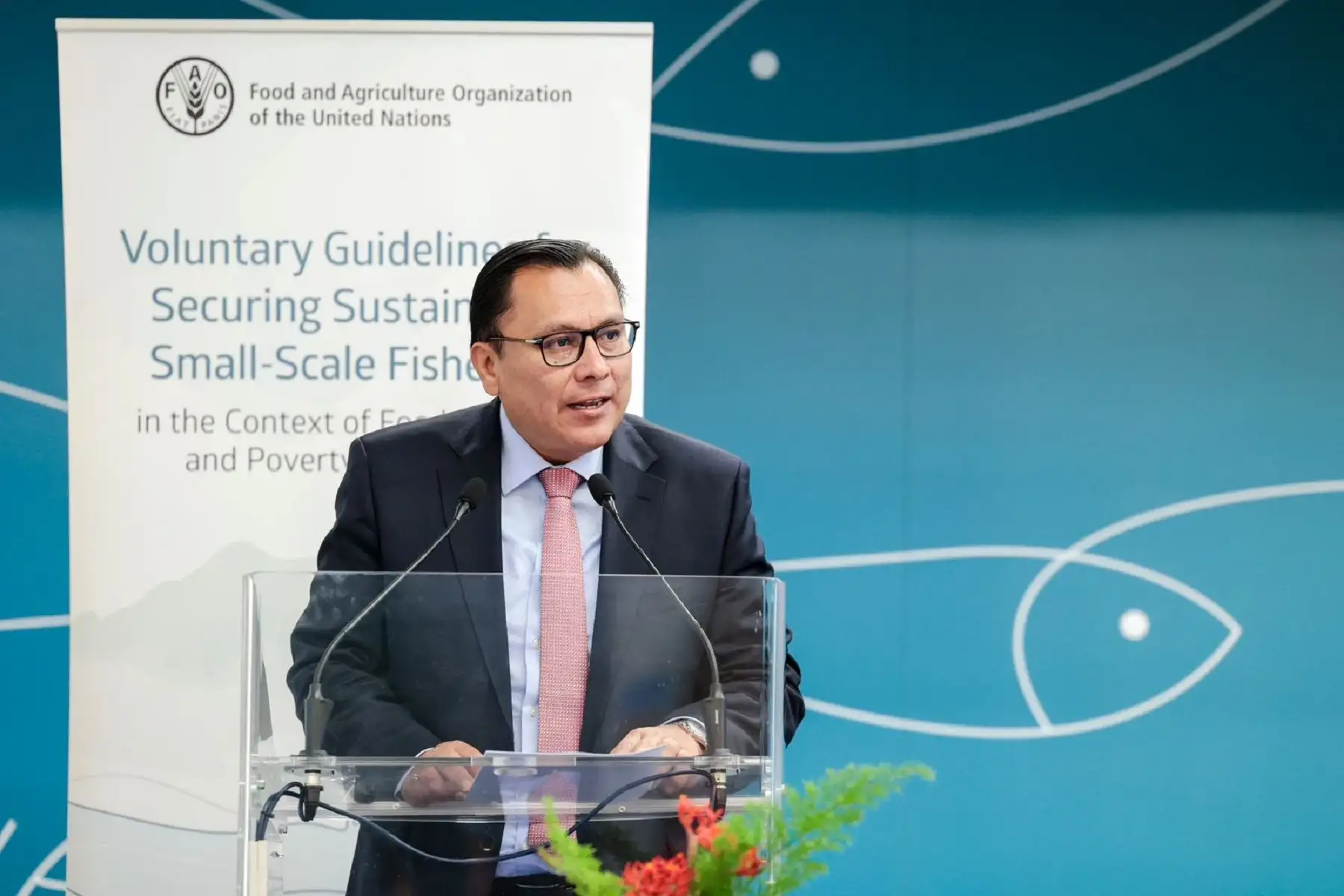 Ministro de la Producción participó en el acto especial de alto nivel para celebrar el 10° aniversario de las directrices voluntarias para lograr la sostenibilidad de la pesca artesanal en el contexto de la seguridad alimentaria y la erradicación de la pobreza. Cortesía Produce