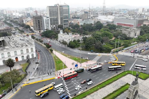 Así luce el plan de desvío y obras  para contruir la Estación Cental de la Línea 2 del metro de Lima y Callao.ANDINA/Daniel Bracamonte