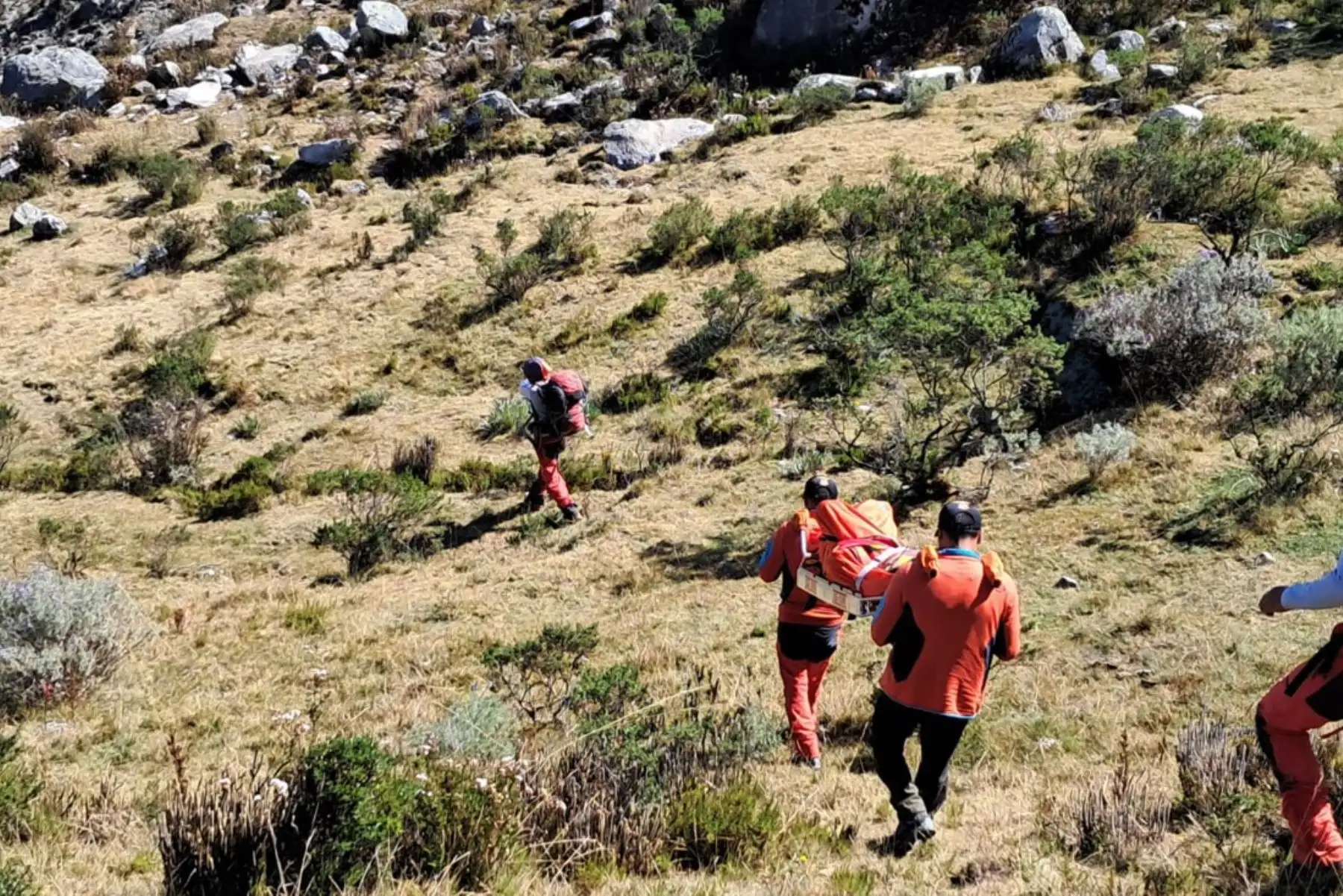 Los restos del escalador estadounidense Williams Stampel, víctima presunta de una avalancha en el año 2002 en el nevado Huascarán, fueron rescatados este 5 de julio a 5,200 metros sobre el nivel del mar por efectivos de la Policía de Alta Montaña de la región Áncash. Foto. Difusión