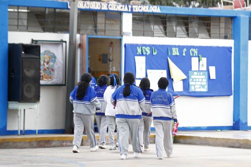 El ministro Quero comentó que en muchos momentos se ha pasado a las clases virtuales y, si la situación lo amerita, se tomará esta decisión. “Lo hicimos hace unas semanas cuando ocurrió el paro de dos días para resguardar la seguridad de nuestros niños y jóvenes”. La medida aún está en evaluación. Foto: ANDINA/Daniel Bracamonte