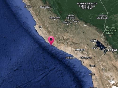 El epicentro del temblor de magnitud 4.8 registrado esta tarde se localizó cerca de la localidad de Yauca, en Arequipa.