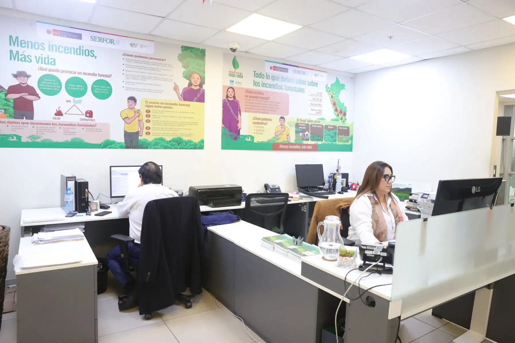 Como parte del Sistema de Alertas Tempranas de Incendios Forestales, la Unidad Funcional de Monitoreo Satelital (UFMS) del SERFOR, emite reportes diarios de focos de calor. Foto: ANDINA/Melina Mejía