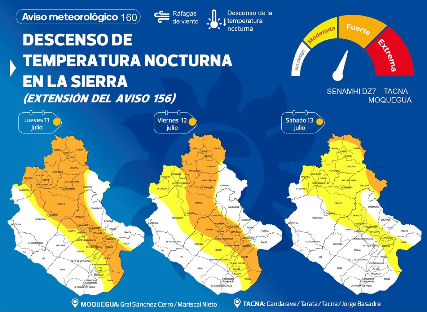 Tacna en alerta por intenso frío. Senamhi pronostica que la temperatura mínima registrará valores de hasta 19 grados bajo cero en zonas altoandinas de la región. ANDINA/Difusión