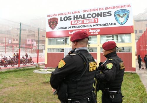 Nueva base de la Unidad de Emergencia Motorizada “Los Halcones” en San Juan de Lurigancho. Foto: ANDINA/Difusión
