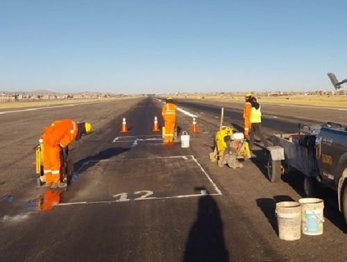 El MTC destacó la culminación de los trabajos de rehabilitación de la pista de aterrizaje del aeropuerto de Juliaca, en Puno. ANDINA/Difusión