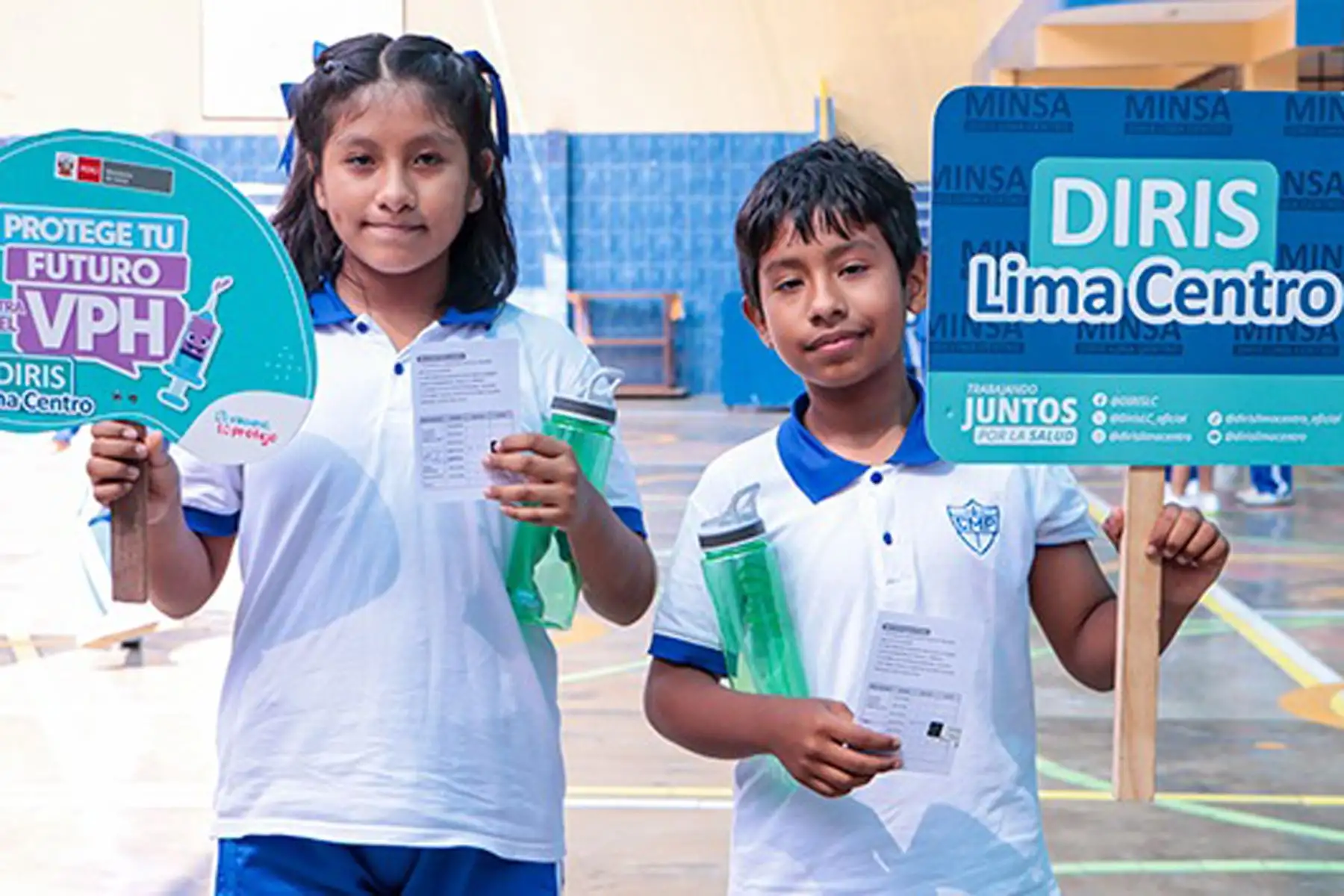 Diris Lima Centro inmuniza a más de 55 mil niñas, niños y adolescentes  contra el VPH. Estrategia de inmunizaciones logró vacunar al 100% de la población objetiva planteada por el Minsa .
Foto: Minsa