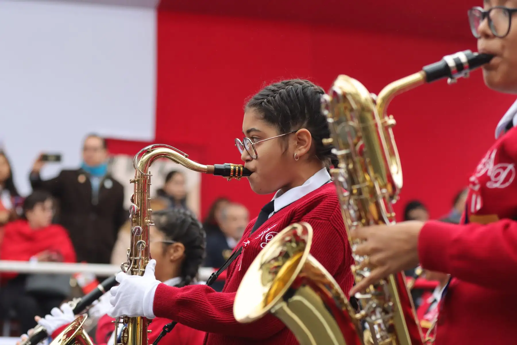 Desfile Cívico Escolar que con ocasión de las fiestas patrias se realizó en el distrito de Miraflores, con motivo de la conmemoración del 203 aniversario de la independencia del Perú. Foto: ANDINA / Lino Chipana.