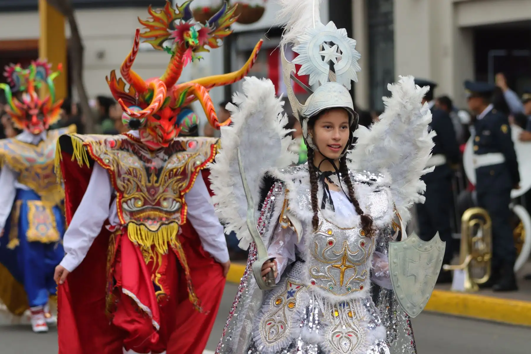 Desfile Cívico Escolar que con ocasión de las fiestas patrias se realizó en el distrito de Miraflores, con motivo de la conmemoración del 203 aniversario de la independencia del Perú. Foto: ANDINA / Lino Chipana.