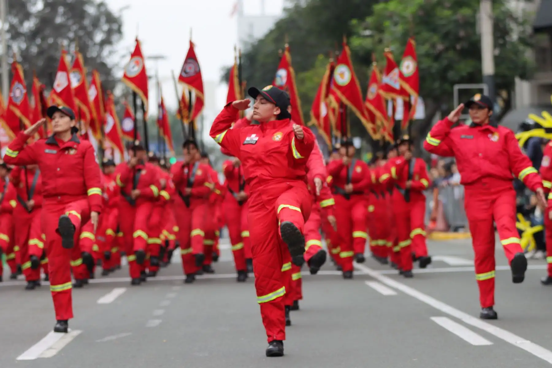 Desfile Cívico Escolar que con ocasión de las fiestas patrias se realizó en el distrito de Miraflores, con motivo de la conmemoración del 203 aniversario de la independencia del Perú. Foto: ANDINA / Lino Chipana.