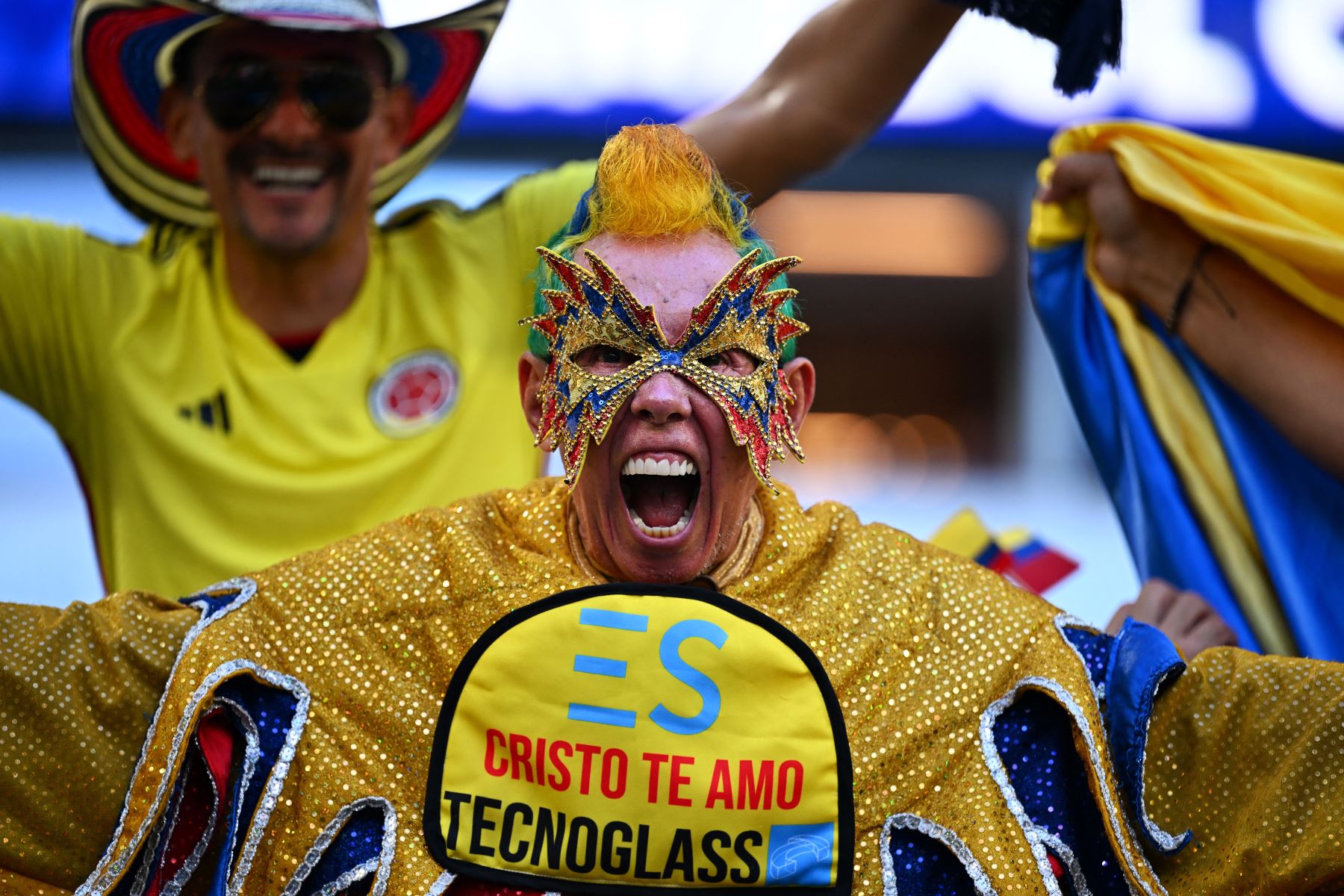 Un seguidor de Colombia hace un gesto antes del partido de fútbol final del torneo Conmebol Copa América 2024 entre Argentina y Colombia en el Hard Rock Stadium, en Miami, Florida.
Foto: AFP