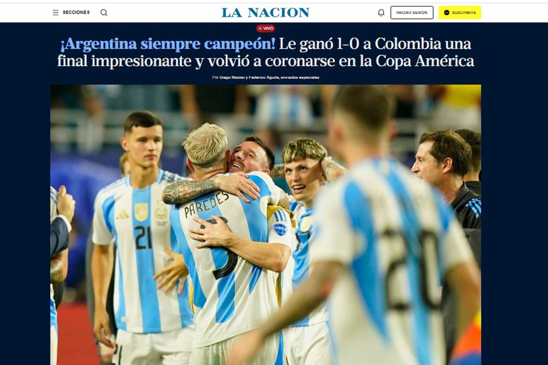 Así informa la prensa mundial sobre el triunfo de Argentina que se corona campeón de la Copa América 2024.
Foto: ANDINA/Difusión