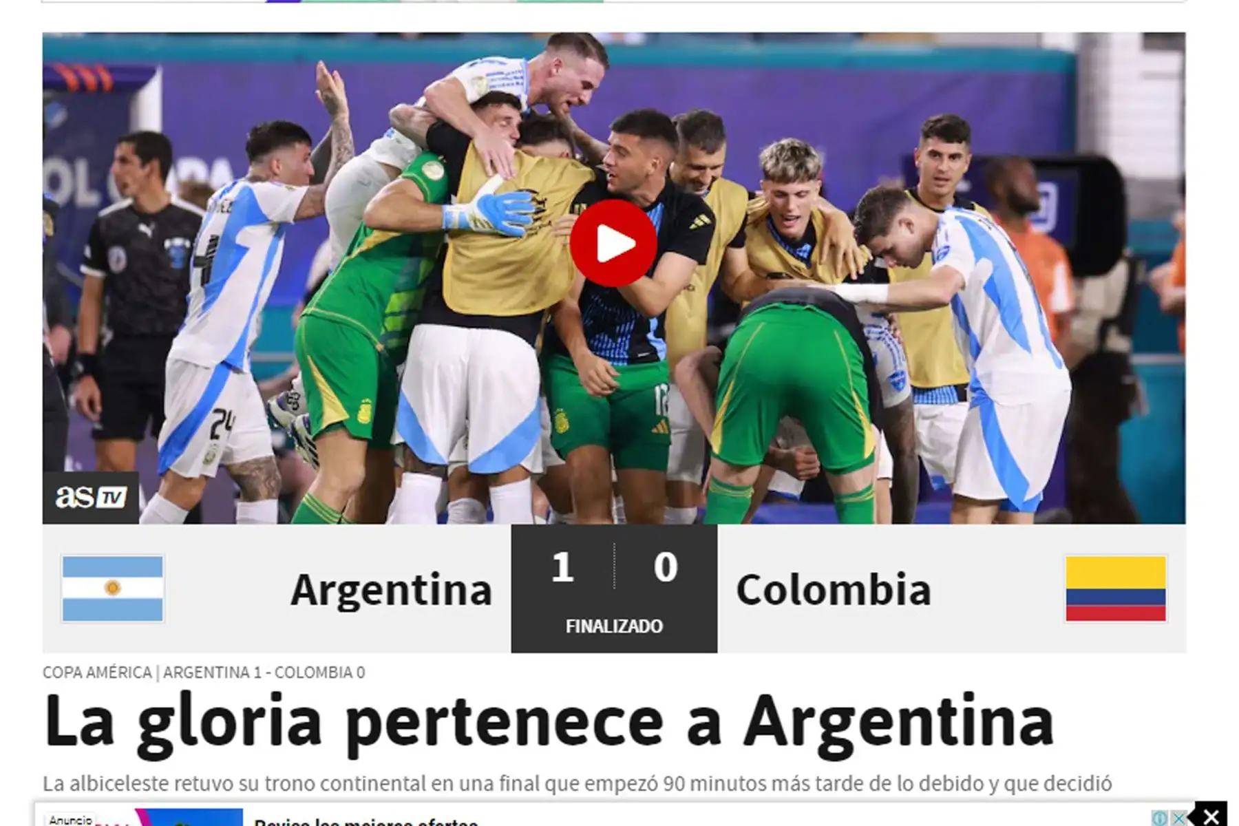 Así informa la prensa mundial sobre el triunfo de Argentina que se corona campeón de la Copa América 2024.
Foto: ANDINA/Difusión