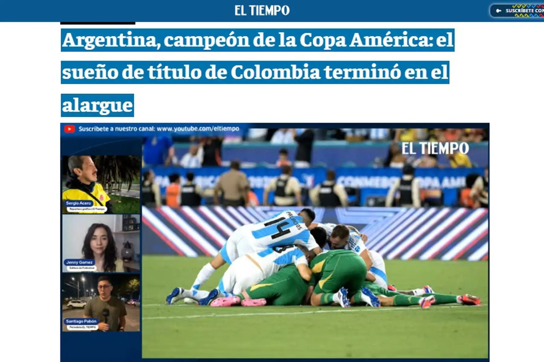 Así informa la prensa mundial sobre el triunfo de Argentina que se corona campeón de la Copa América 2024.
Foto: ANDINA/Difusión