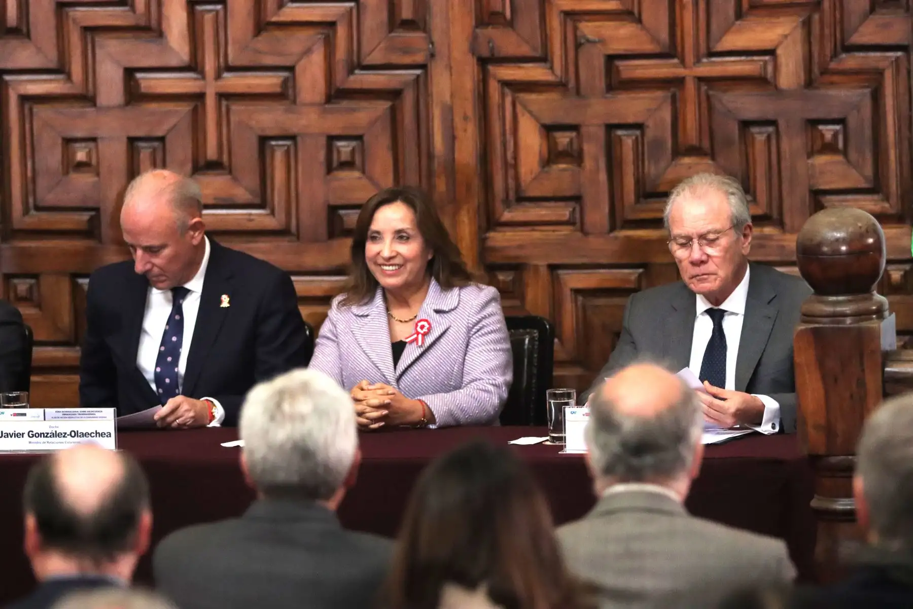 Inauguración del Foro Internacional sobre delincuencia organizada transnacional. Asisten presidenta de la República, Dina Boluarte Zegarra y canciller Javier Gonzales-Olaechea entre otras autoridades. Foto: ANDINA / Lino Chipana.