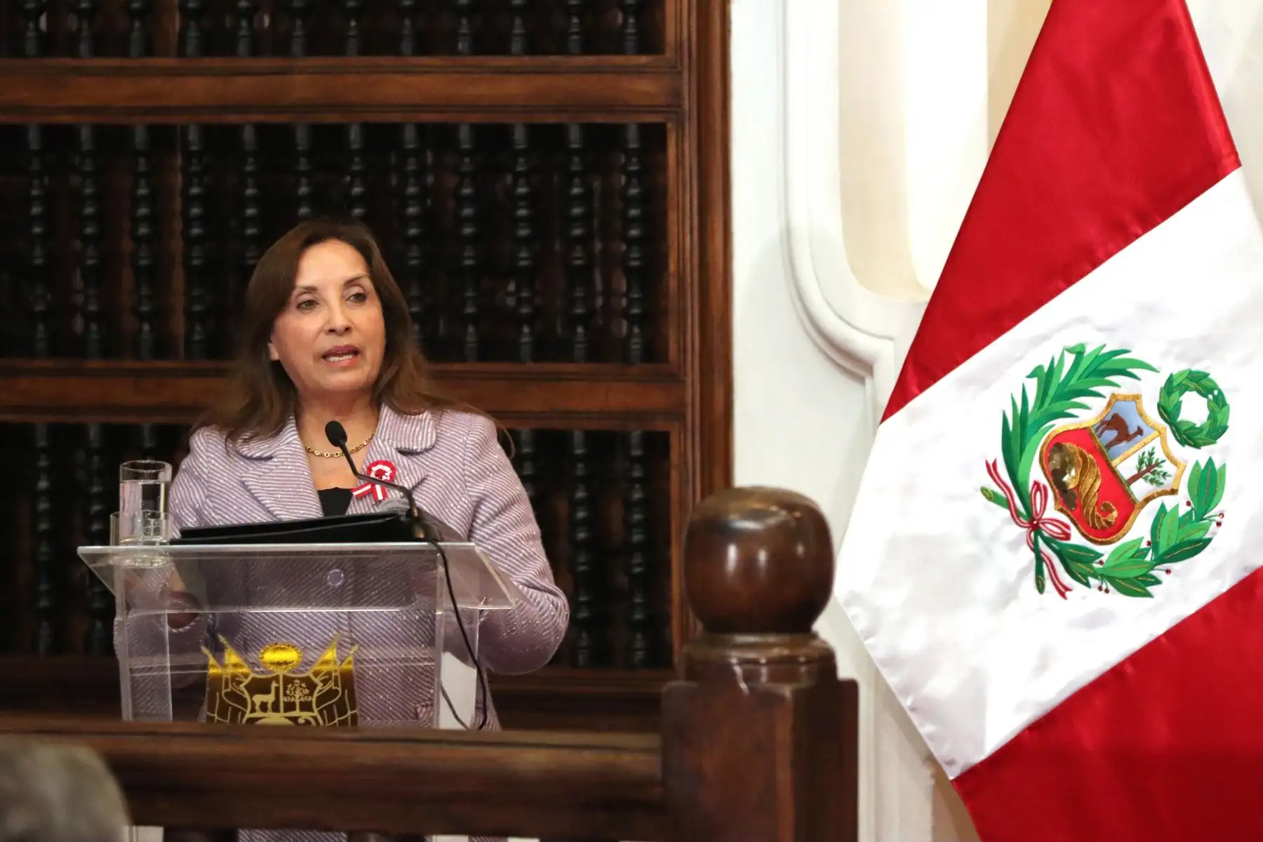 Inauguración del Foro Internacional sobre delincuencia organizada transnacional. Asisten presidenta de la República, Dina Boluarte Zegarra y canciller Javier Gonzales-Olaechea entre otras autoridades. Foto: ANDINA / Lino Chipana.