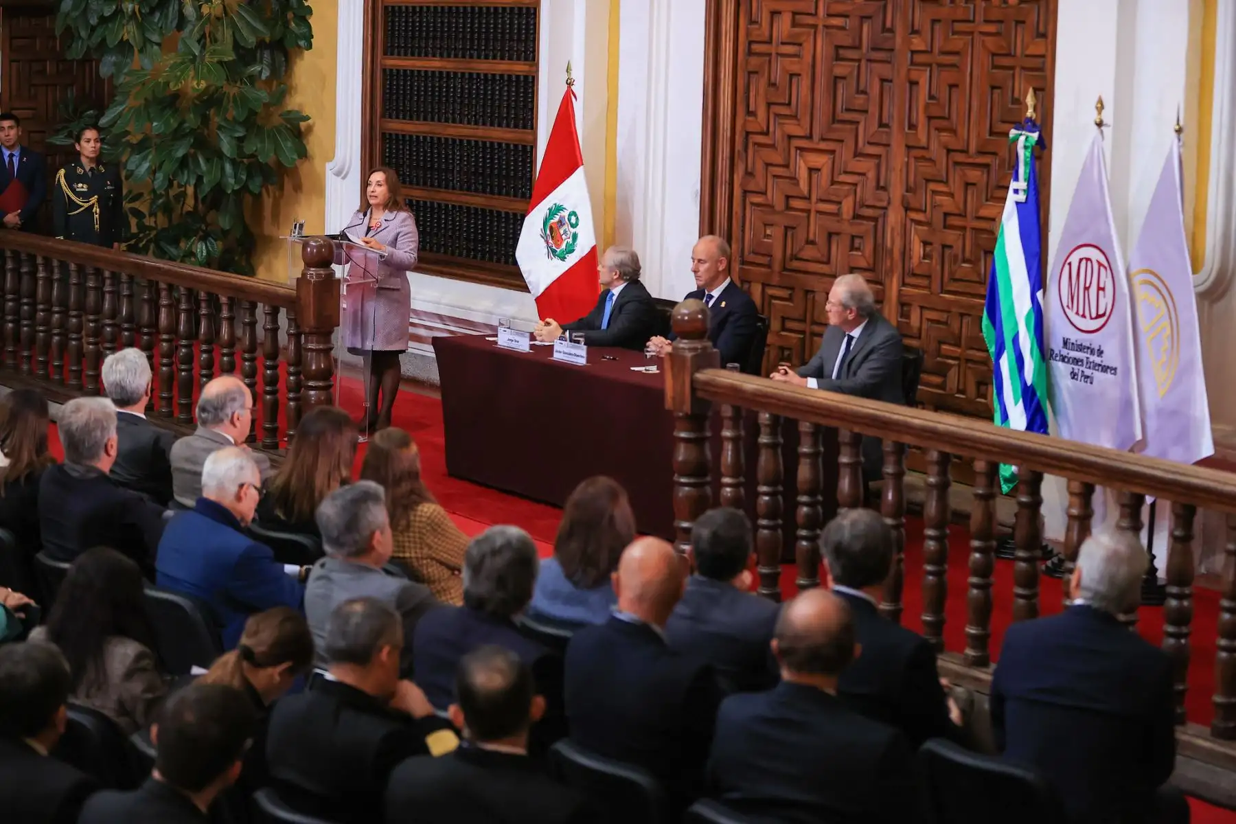 Presidenta Dina Boluarte participa en la ceremonia de inauguración del Foro Internacional sobre Delincuencia Organizada Transnacional.
Foto: ANDINA/Prensa Presidencia
