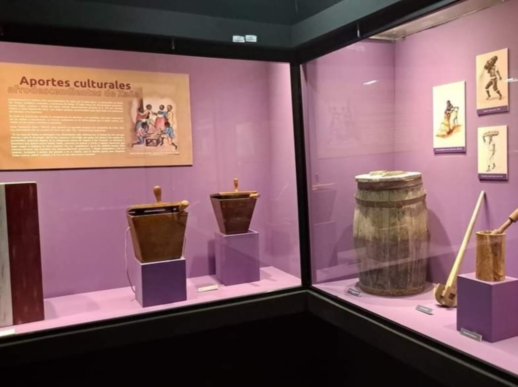 Museo Brüning presenta exposición temporal de alrededor de 150 piezas de uso cotidiano, productivo, religioso y musical que conforma el aporte cultural de la población afrodescendiente a la historia, economía y cultura de Lambayeque. ANDINA/Difusión