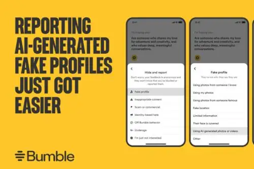 Usuarios de Bumble se quejan del uso de inteligencia artificial en perfiles de otros usuarios.