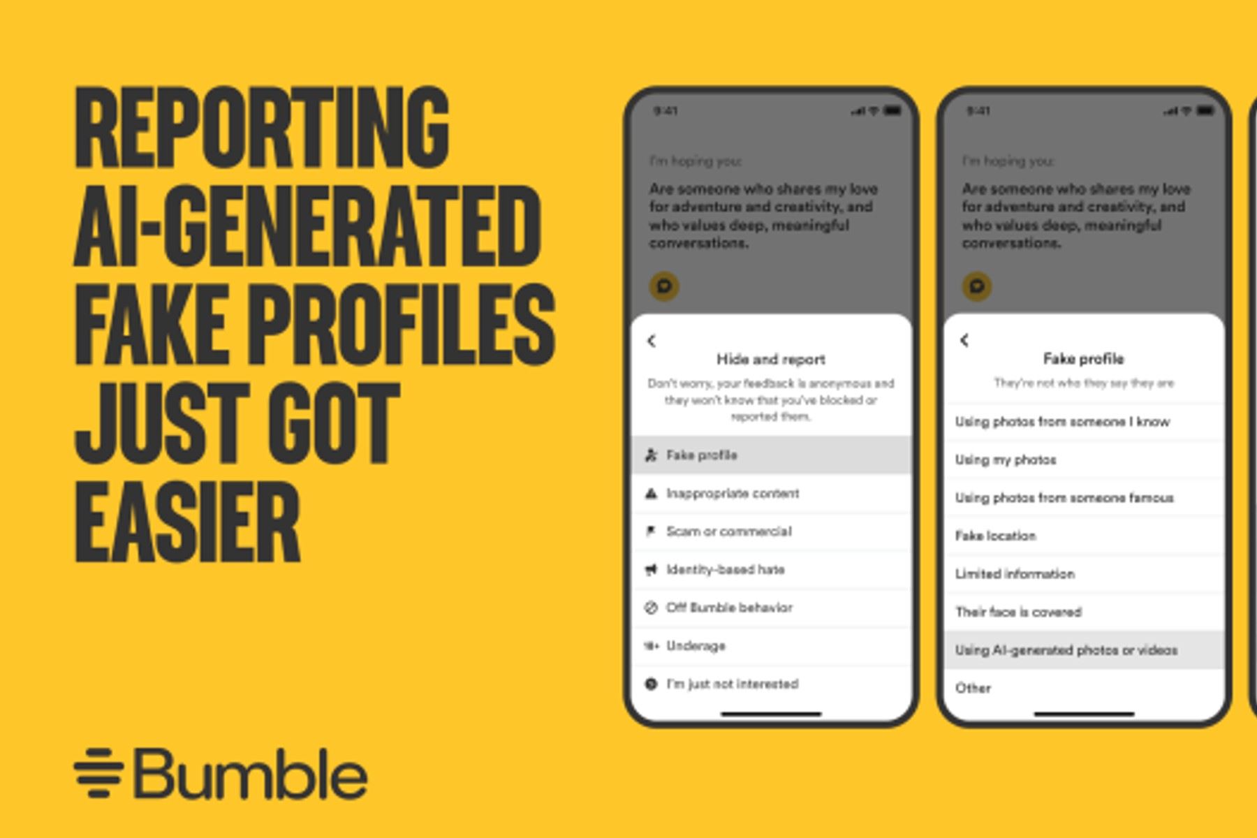 Usuarios de Bumble se quejan del uso de inteligencia artificial en perfiles de otros usuarios.