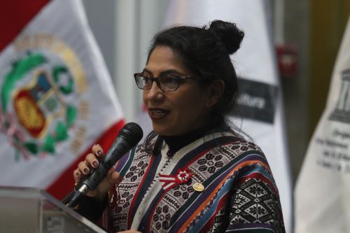La ministra de Cultura, Leslie Urteaga. Foto: ANDINA/Héctor Vinces