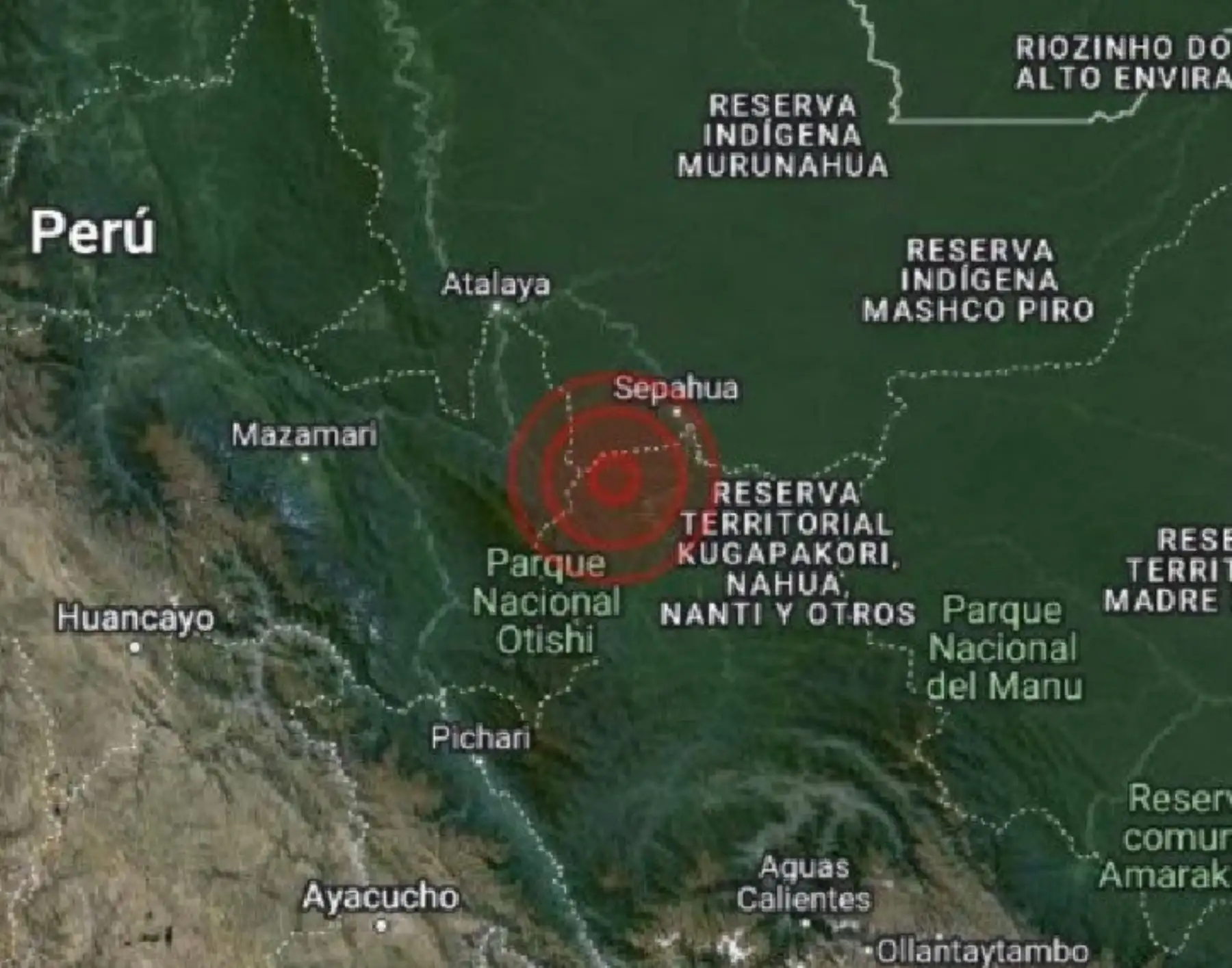 Un temblor de magnitud 4.3 se registró esta mañana. Su epicentro se ubicó a 91 kilómetros de Atalaya, en Ucayali.