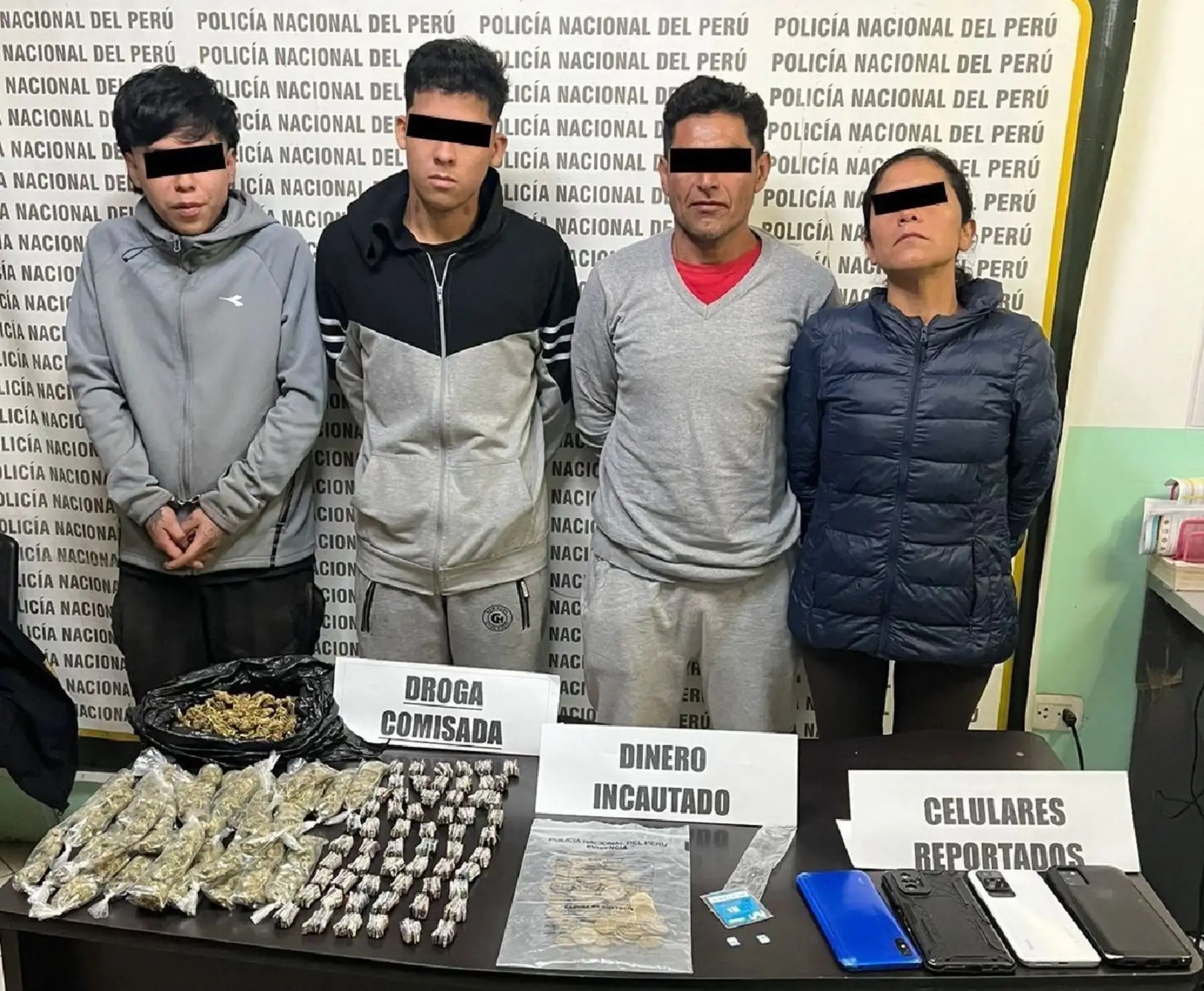 Policía Nacional desarticuló una banda criminal implicada en delitos de tráfico de drogas y detuvo a cuatro presuntos integrantes. La banda operaba en la provincia de Virú, en La Libertad.