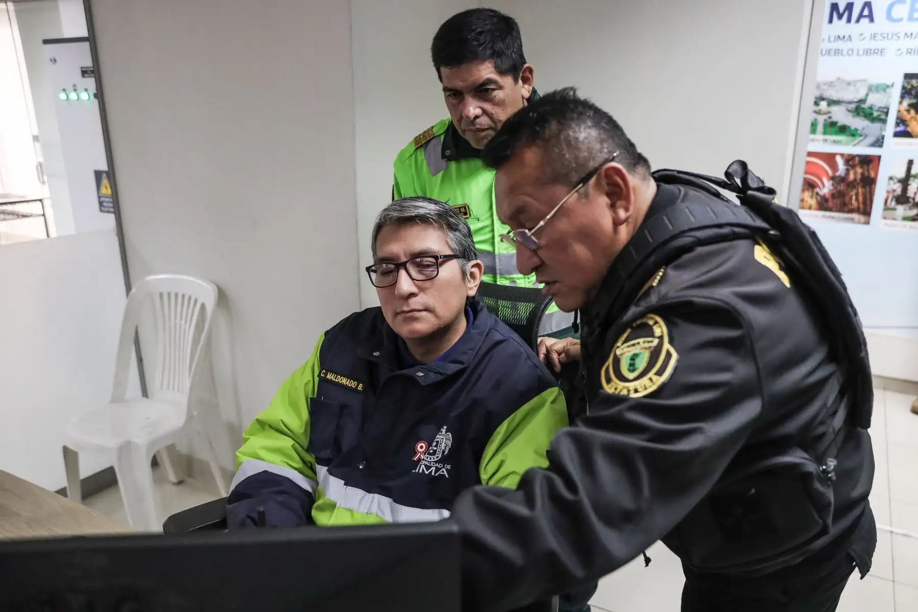 La Policía Nacional del Perú, con apoyo de Serenazgo de Lima Metropolitana, presenta nuevas medidas implementadas en la Central Integrada de cámaras de seguridad. Foto: ANDINA/ Connie Calderon
