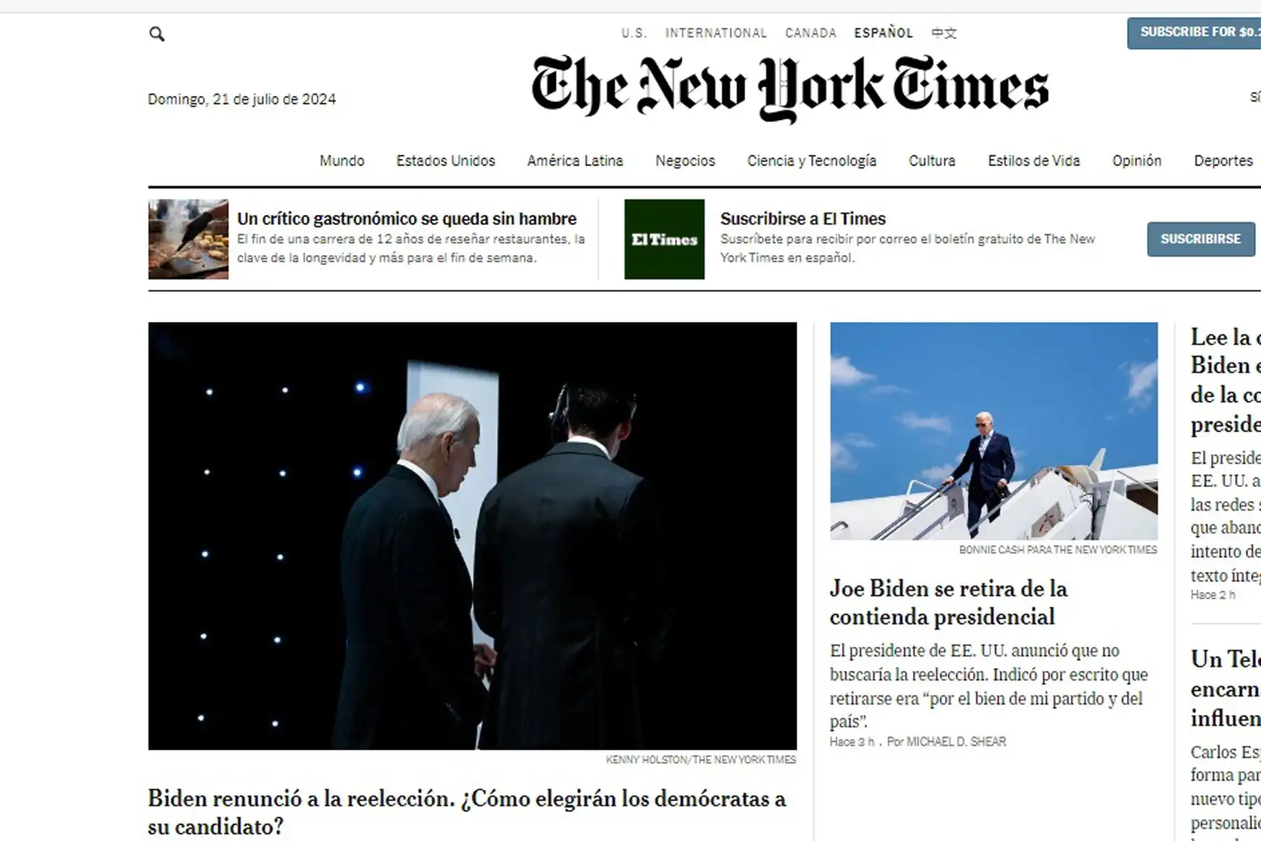 Así informan los medios de comunicación en el mundo sobre la renuncia de Joe Biden a la reelección de EE.UU.
Foto: ANDINA/Difusión