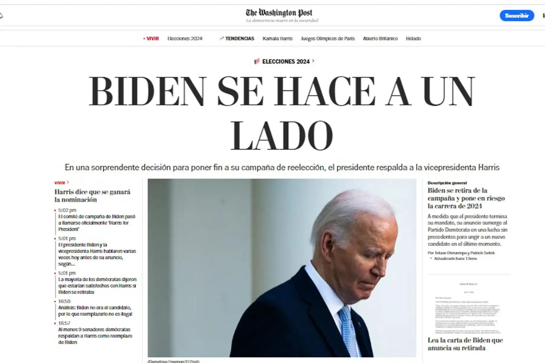 Así informan los medios de comunicación en el mundo sobre la renuncia de Joe Biden a la reelección de EE.UU.
Foto: ANDINA/Difusión