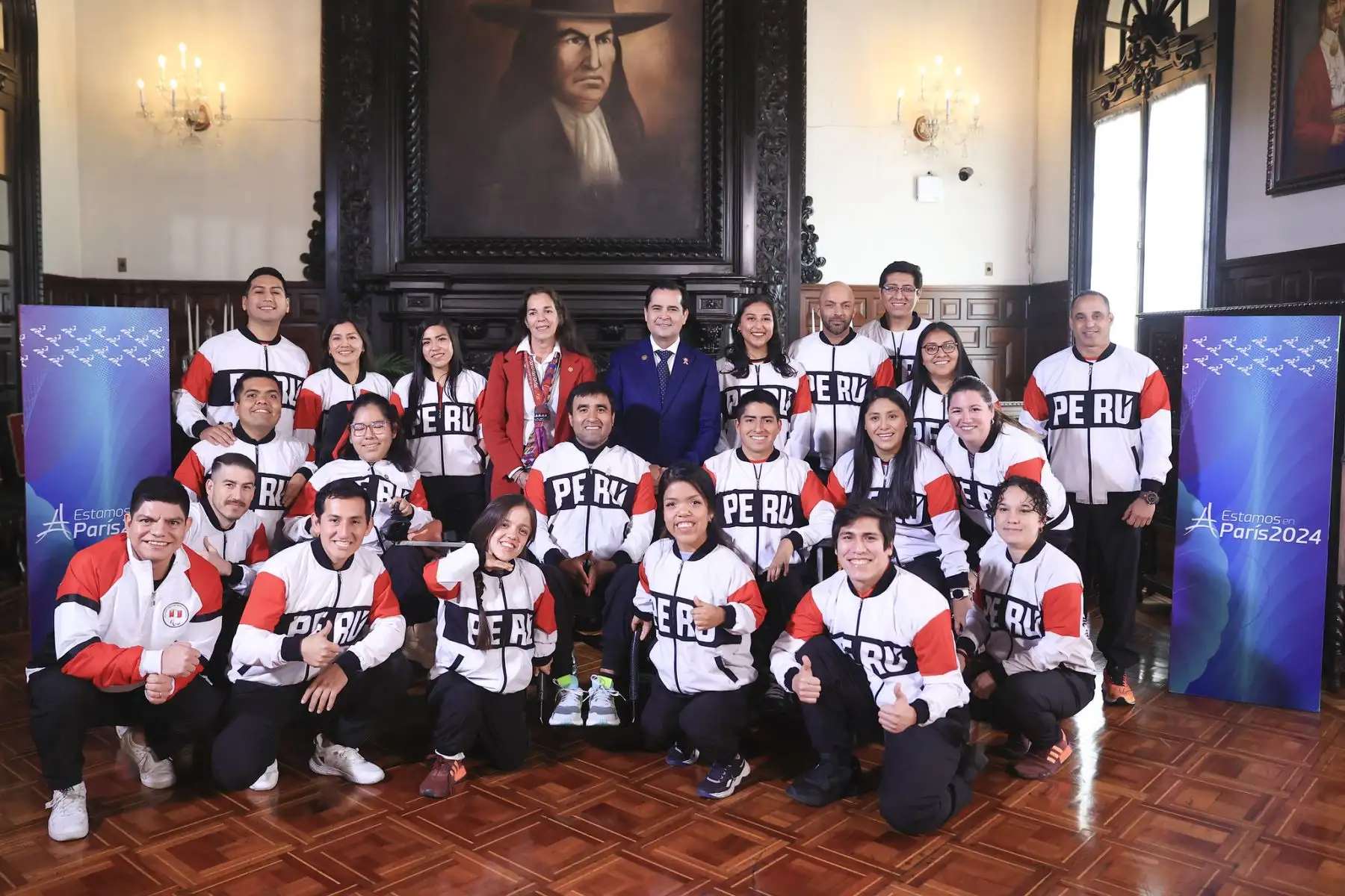 La presidenta de la república, Dina Boluarte, lidera la ceremonia de despedida de los deportistas clasificados a los Juegos Paralímpicos París 2024.
Foto: ANDINA/Prensa Presidencia