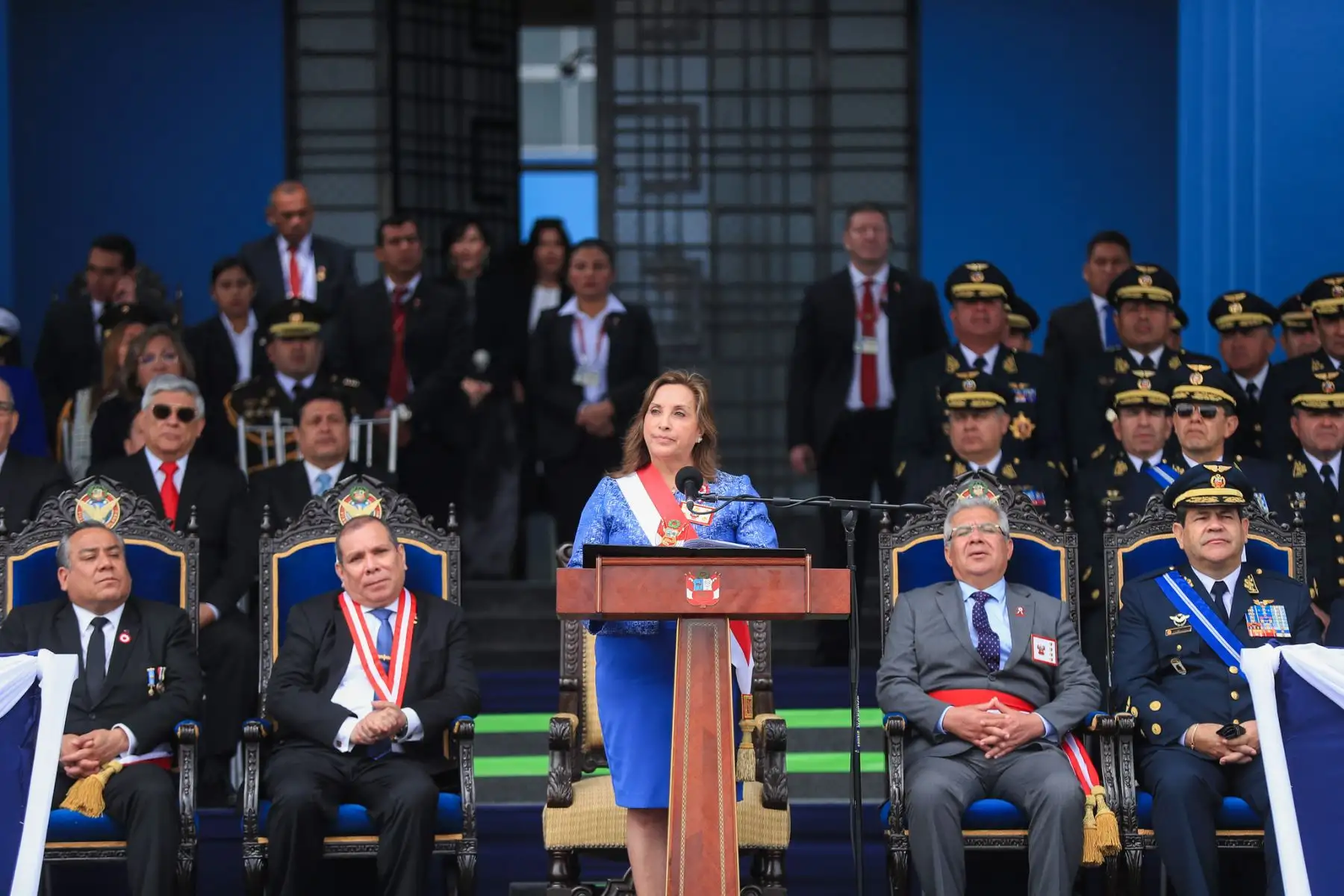 La presidenta Dina Boluarte participa en el 83° aniversario de la inmolación del capitán FAP José Abelardo Quiñones Gonzales y Día de la Fuerza Aérea del Perú.
Foto: ANDINA/Prensa Presidencia