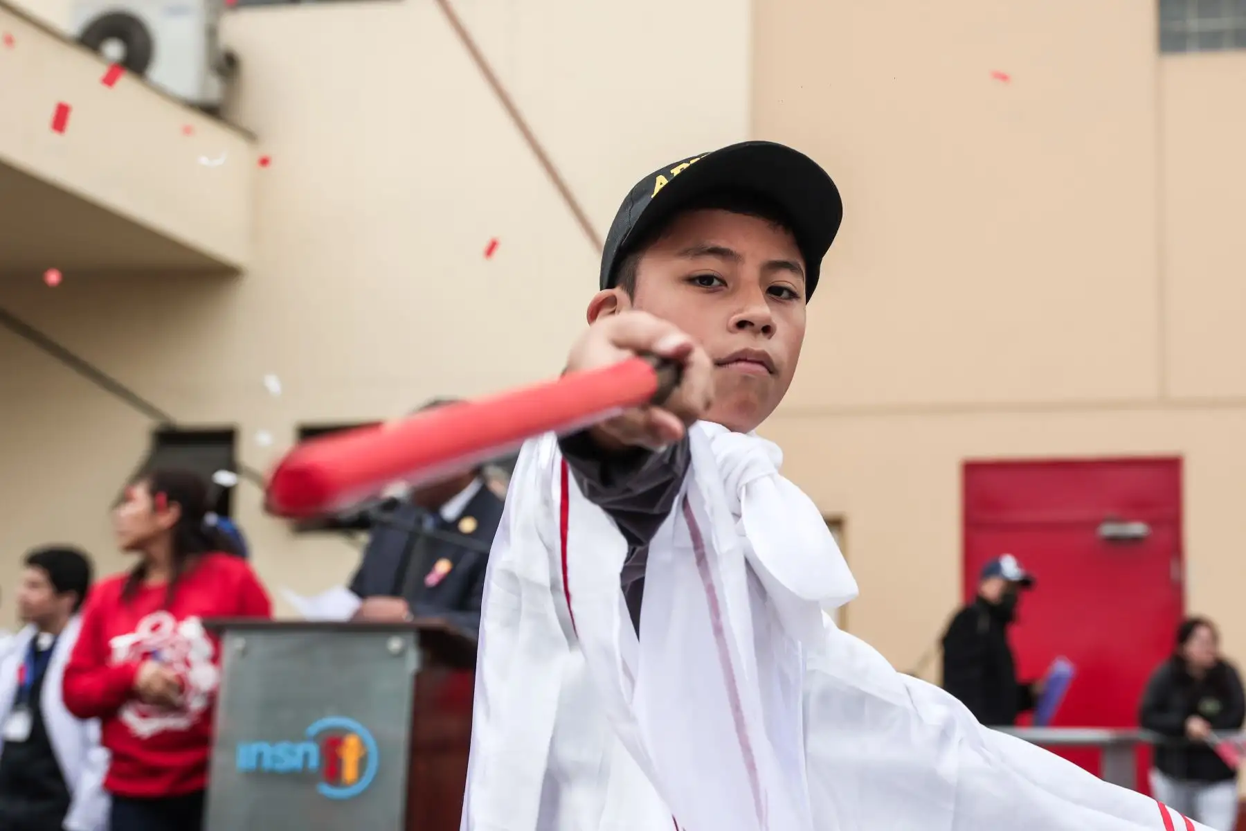 Pequeños pacientes del salud del Instituto Nacional de Salud del Niño San Borja participan en un desfile cívico por Fiestas Patrias. Foto: ANDINA/ Connie Calderon