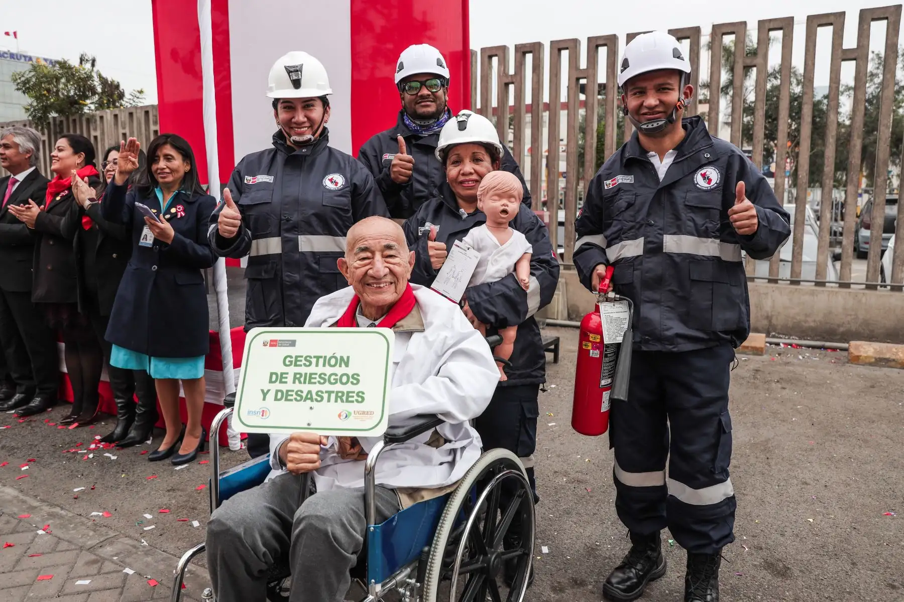 El área de Gestión de Riesgos y Desastres se hizo presente en el desfile patrio. Foto: ANDINA/ Connie Calderon