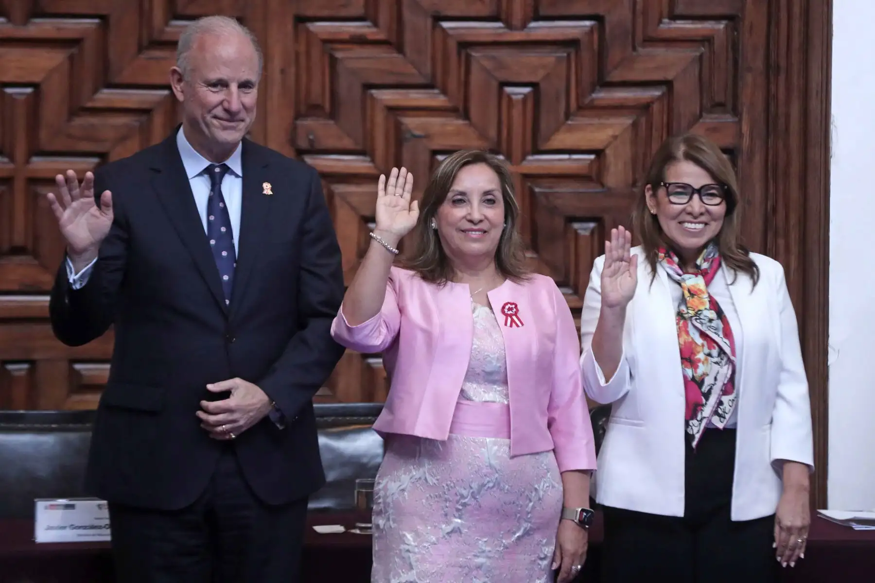 La presidenta Dina Boluarte participa en la ceremonia de lanzamiento de las becas APEC Ciudadano Microsoft. Foto: ANDINA/ Connie Calderon