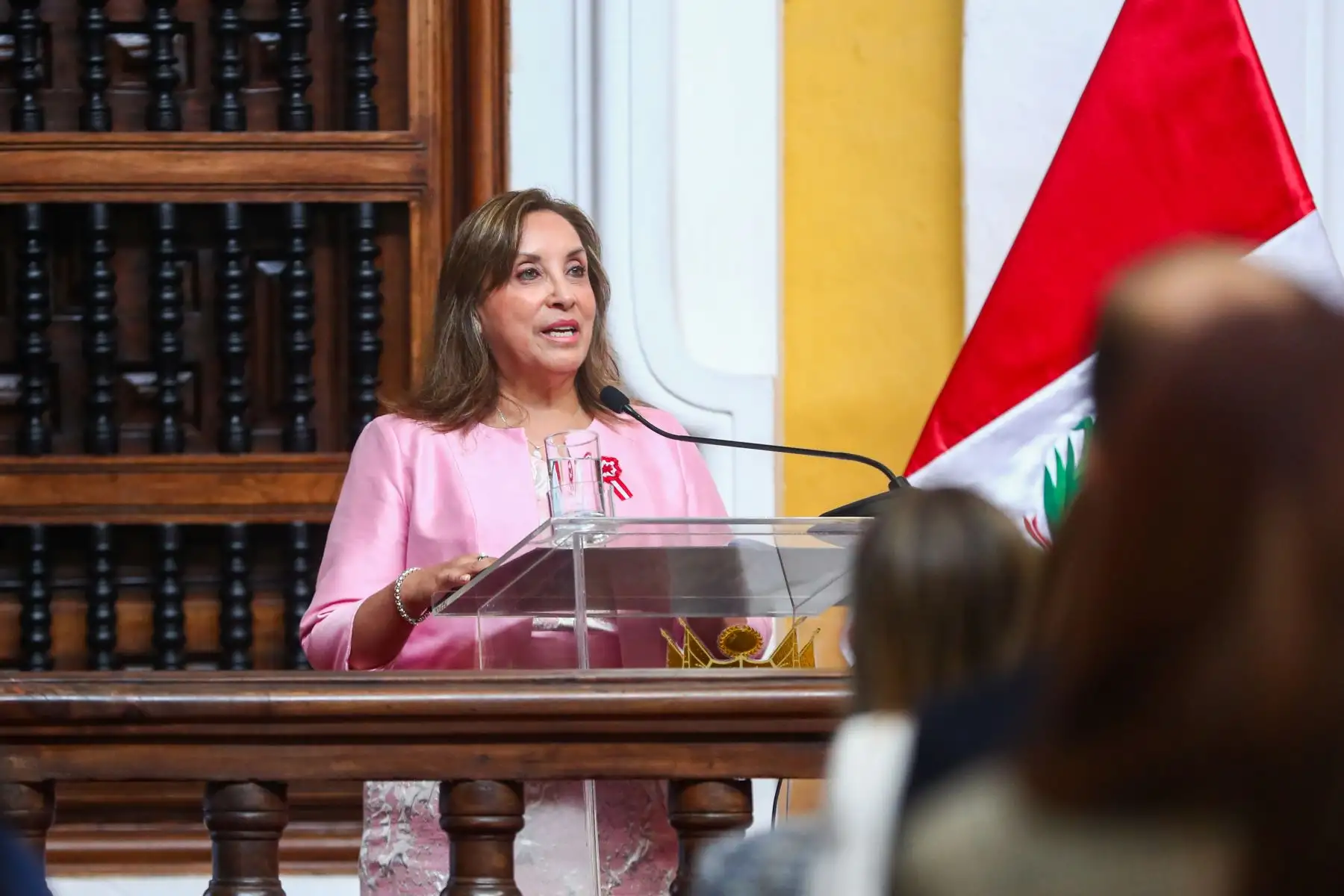 La presidenta Dina Boluarte participa en la ceremonia de lanzamiento de las becas APEC Ciudadano Microsoft. Foto: ANDINA/ Prensa Presidencia