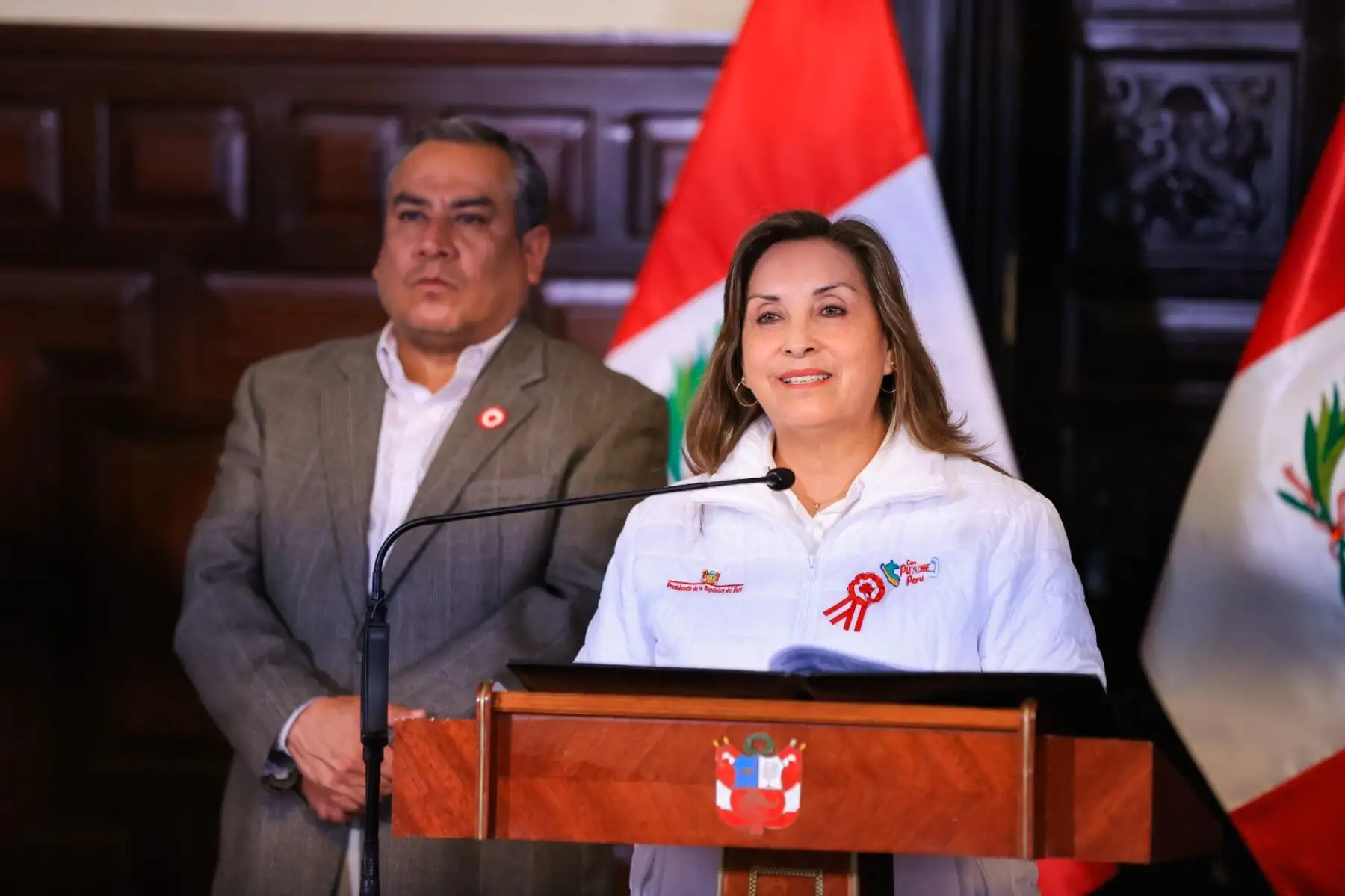 La presidenta Dina Boluarte participa en la ceremonia de suscripción de convenio para la transferencia del proyecto Majes Siguas al Gobierno central. Foto: ANDINA/Prensa Presidencia